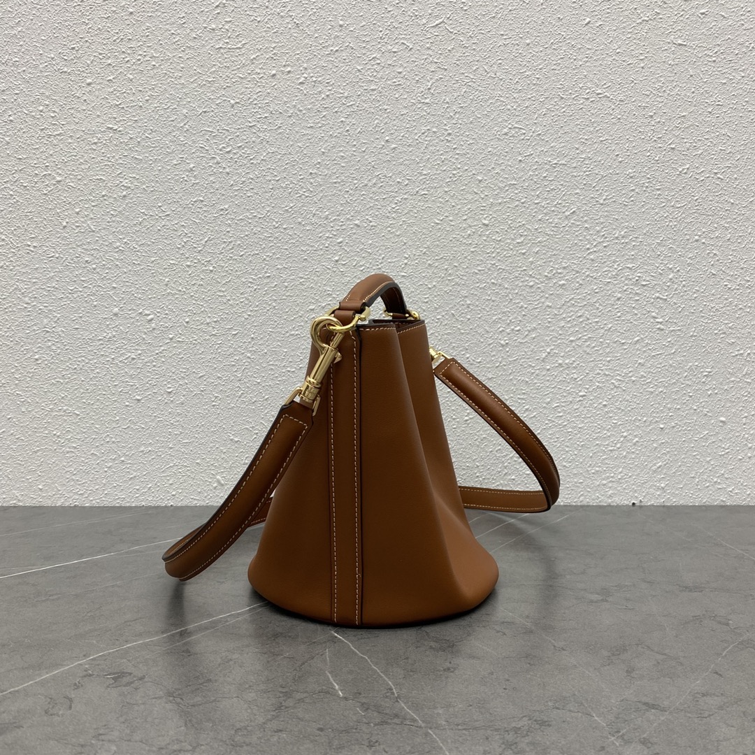 Celine Teen Bucket 16 Smooth Calfskin Handbag Shoulder Bag Tan 197573